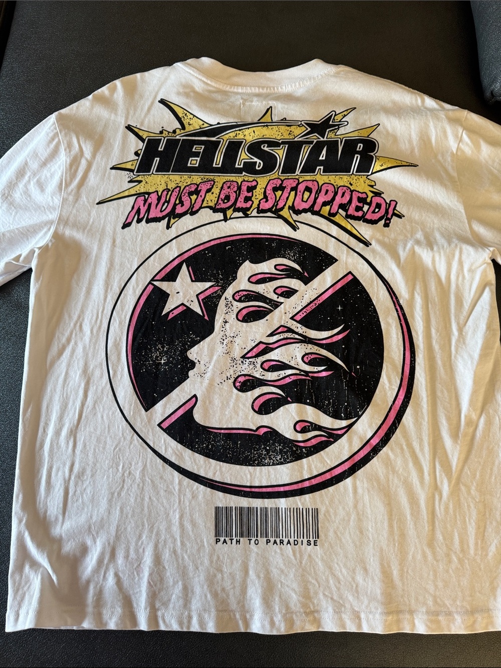 Hellstar 'Breaking News' White Graphic Tee View 2